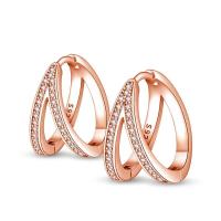 Pendientes redondos de circonio para mujer, colección de joyas geométricas, plata pura, oro rosa, accesorios de regalo - details 14