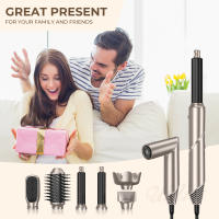 Nuevo peine de aire caliente multifuncional seis en uno secador de pelo plegable rizador peine de peinado automático peine de pelo liso - details 10