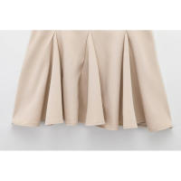 BUNO-Vestidos de fiesta de noche elegantes de primavera para mujer, dobladillo ancho ondulado, lazo decorado, liso, sin mangas, cuello redondo, vestidos de moda - details 21