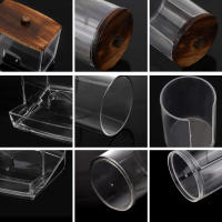 Juego De Organizadores Para Baño Con Porta-almohadillas Y Caja De Almacenamiento Con Tapa De Plástico Transparente Juego De Jarra Para Almacenar Artículos Diversos - details 5