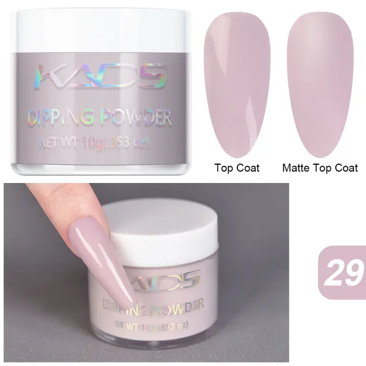Polvo Acrílico KADS para Arte de Uñas 10g Sensación de Lujo con Brillo Artístico Color de Cromo Gradiente Francés Blanco Nude Pink Sin Lámpara de Curado - 1