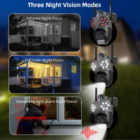 Sistema de seguridad WiFi inalámbrico HD de 3 cámaras y 9 MP, 360 ° Monitor panorámico para el hogar con visión nocturna en color y control remoto por teléfono, adecuado para interiores y exteriores/IP65Impermeable/Voz bidireccional/Seguimiento móvil/Alma - details 5