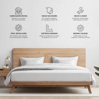 Estilo Vintage Blanco Mueble de Cama de Cabeza Tablas Horizontales Organización y Orden - details 2