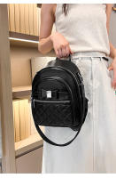 Mochila pequeña de cuero negro para niñas, bolso de hombro pequeño rosa para teléfono móvil, mini mochila informal - details 6
