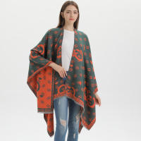 Nueva bufanda chal para mujer, moda retro, gran marca, capa dividida con borlas de doble cara - details 7