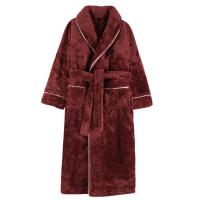 Camisón de algodón Extra grueso para hombre, albornoz de felpa de talla grande, ropa de casa de otoño e invierno, bata de Ducha - details 5