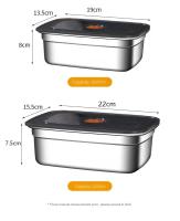Fiambrera de acero inoxidable para acampar, caja Bento adecuada para microondas a prueba de fugas, caja de almacenamiento para refrigerador y congelador sellada de gran capacidad - details 14