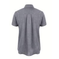 Camisa clásica de manga corta para hombre, camisa informal de Color sólido para vacaciones de verano - details 36