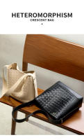 Bolso de hombro de cuero tejido a mano de gran capacidad a la moda bandolera bandolera bandolera para mujer - details 7