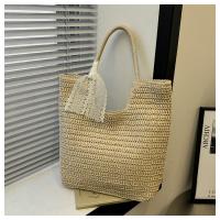 Bolso de hombro tejido hecho a mano Vintage para playa para mujer, bolsas de compras de rafia y ratán, bolsos bohemios para mujer, bolsos informales para viajes y vacaciones de verano - details 21