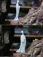 Estatua de piedra de Buda, monjes budista pequeño, figuritas de budismo tibetano, adorno de jardín Zen, meditación, decoración del acuario del hogar - details 10