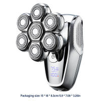 Recortador de barba 7 en 1 para cabeza calva, afeitadoras afiladas potentes recargables para Barba, nariz, oreja, pelo corporal - details 3
