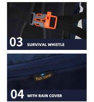 Mochila de escalada para acampar con cubierta para lluvia, gran capacidad, deportes al aire libre, senderismo, montañismo, paquete de hidratación - details 13