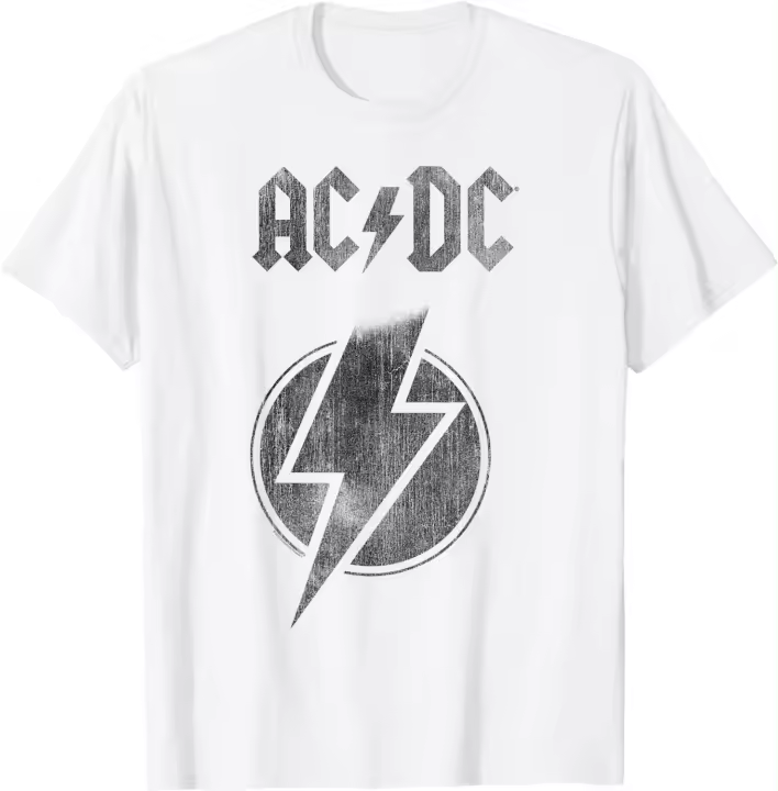 Camiseta de Banda de Música Rock ACDC Rayo de Luz Moda para Hombres - 1