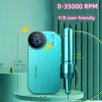 Taladro profesional de uñas, 35000 RPM, máquina de lima eléctrica recargable para uñas acrílicas, pulido y pulido - details 2