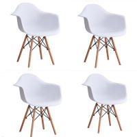 Juego de 4 Sillas de Madera Nórdica Diseño de Patas para Comedor, Dormitorio, Balcón, Restaurante Bar Muebles con Estilo - details 8