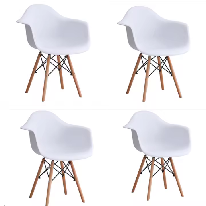 Juego de 4 Sillas de Madera Nórdica Diseño de Patas para Comedor, Dormitorio, Balcón, Restaurante Bar Muebles con Estilo - 1