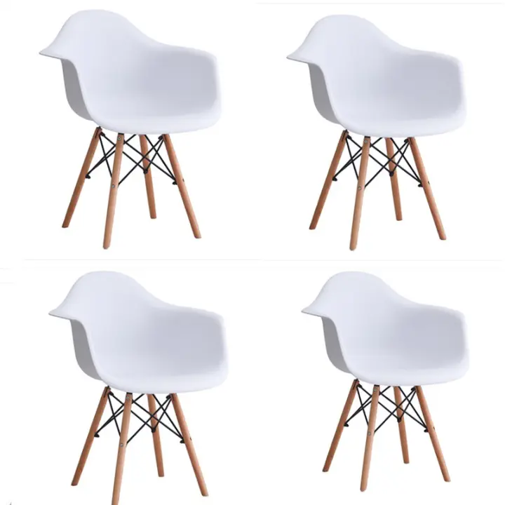 Juego de 4 Sillas de Madera Nórdica Diseño de Patas para Comedor, Dormitorio, Balcón, Restaurante Bar Muebles con Estilo - 1