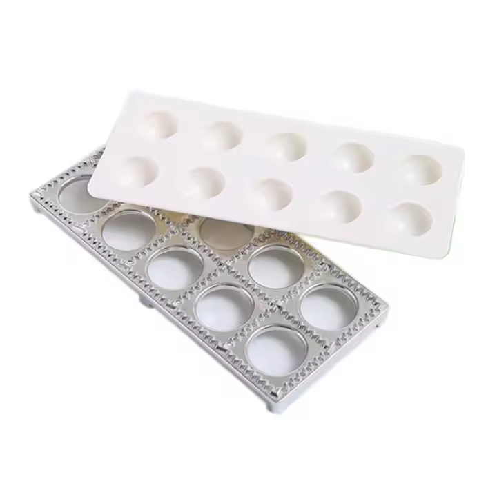 Molde de Pasta italiana para Ravioli, placa de bandeja, pasador, bordes cuadrados, marco para una fijación y forma perfectas, fabricante de raviolis grandes - 1