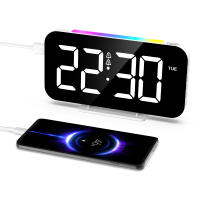 ORIA Reloj Despertador Digital, Reloj de Noche Digital con Modos de luz Nocturna de 10 RGB, Pantalla Grande de 16.8 cm, 5 Luminosidades Ajustables, Alarma Doble, Repetición, Puerto de Carga USB - details 8