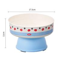 Cuenco de base alta para mascotas de dibujos animados, antideslizante, antivómitos, comida para gatos, cuenco de agua con soporte, cuenco de acero inoxidable antivuelco para gatos - details 7