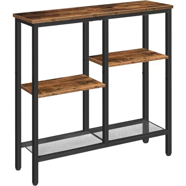 Mesa de Consola Lateral de 4 Niveles Estilo Industrial para Entrada de Sofá 22x75x76CM - 1