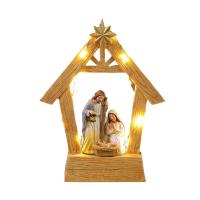 Escena Navideña de Resina Figura de Familia Santral con Estante de Libros - details 3