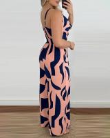 Chaleco informal plisado con cuello en V, temperamento moderno, camisola con espalda y cintura expuestas, mono de pierna ancha - details 6