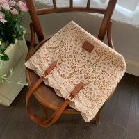 Bolso de hombro de encaje ahuecado de gran capacidad, bolso de mano de ganchillo con flores, bolsos ligeros tejidos con flores para mujer - details 6