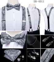 Conjunto de Borlas de Seda para Hombres Paquete de Cuadrillo de Paisley Naranja Pintado - details 13