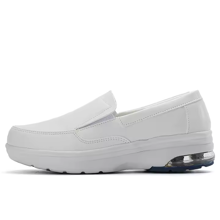 Zapatos de enfermera antideslizantes para mujer, mocasines de cuero ligeros transpirables, zapatos para caminar - 1