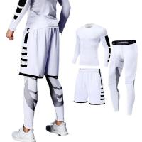 Conjunto de Atletismo para Hombres Ropa Deportiva de Fitness de Pantalones de Leggings de Compresión Pantalones de Sudor Ajustados para Gimnasio Guarda de Sudor Lycra - details 0