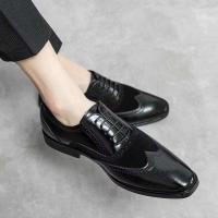2023 vestido informal hecho a mano de cuero de alta calidad de estilo italiano para hombre con cordones zapatos deportivos negros y marrones - details 8