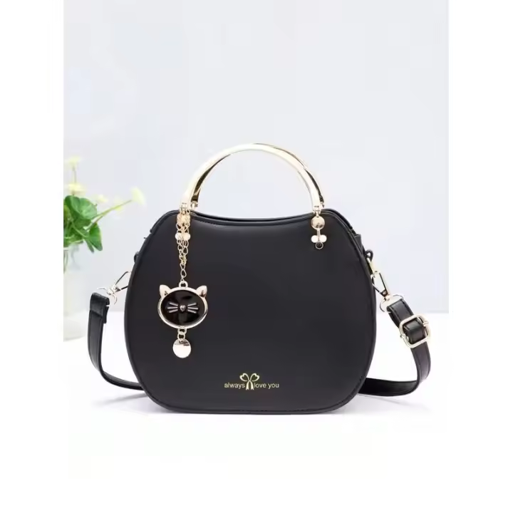 Mochila de Lujo Leten Pequeño Bolso Redondo con Decoración Colgante Bolso de Mano de Cuerno Dulce - 1