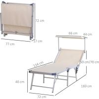 Silla de Terraza de Aluminio Plegable y Reclinable con Toldo Incorporado - details 2