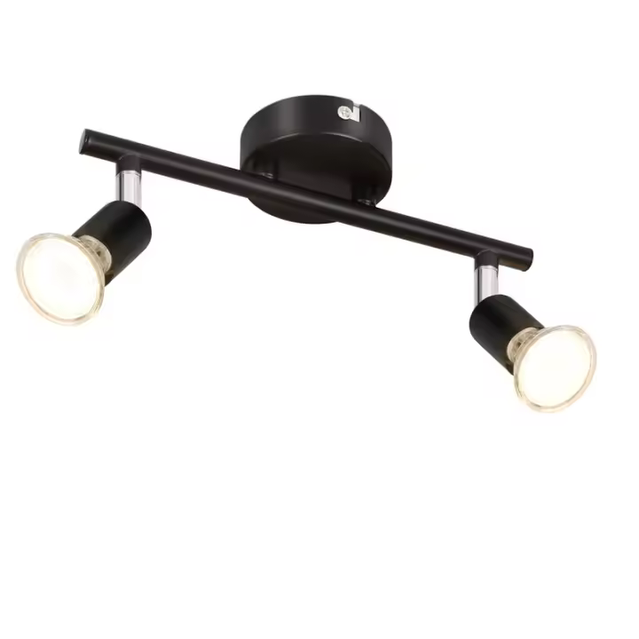 CBJKTX 2 x 330. °   Focos de techo LED negros giratorios GU10, arandela de pared para pasillo, dormitorio, sala de estar - 1
