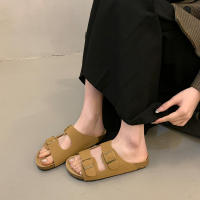 Zapatos de suela gruesa para mujer, zapatillas de uso externo, sandalias Boken con aumento de altura, semi remolque, tendencia de verano, 2024 - details 3