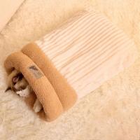 Saco de dormir grueso para gato, nido de lana de cordero semicerrado, suave y cómodo, edredón de bolsillo para mascotas, cama de otoño - details 4