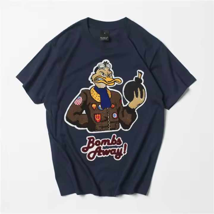 2025 ww2 bombas lejos pato vintage manga corta streetwear harajuku ropa camiseta de hip hop anime VTG top gun USN parche USMC - 1