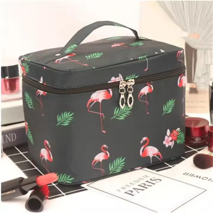 Bolso de Maquillaje Portátil de Gran Capacidad Impermeable, Organizador de Cosméticos con Cierre de Hebilla Ideal para Belleza y Limpieza - 1
