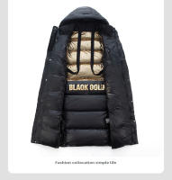 Chaqueta larga de plumón para hombre, de oro negro, chaqueta de algodón cálida con capucha de invierno enroscada - details 13