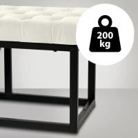 Banqueta En Estilo Velvet con Base Metálica Cuadrada I Banco Decorativo, Color:Verde Claro, Tamaño:150 cm - details 11