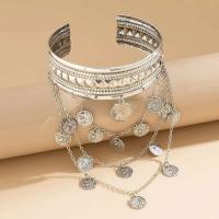 Pulsera de Metal Dorado con Moneda de Hoja Tassel de Brazo Alto para Hombres y Mujeres - details 19
