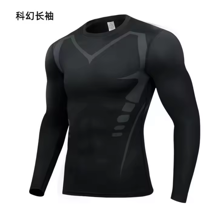 Ropa deportiva de alta elasticidad para hombre, ropa de baloncesto ajustada de secado rápido, ropa para correr que absorbe la humedad - 1