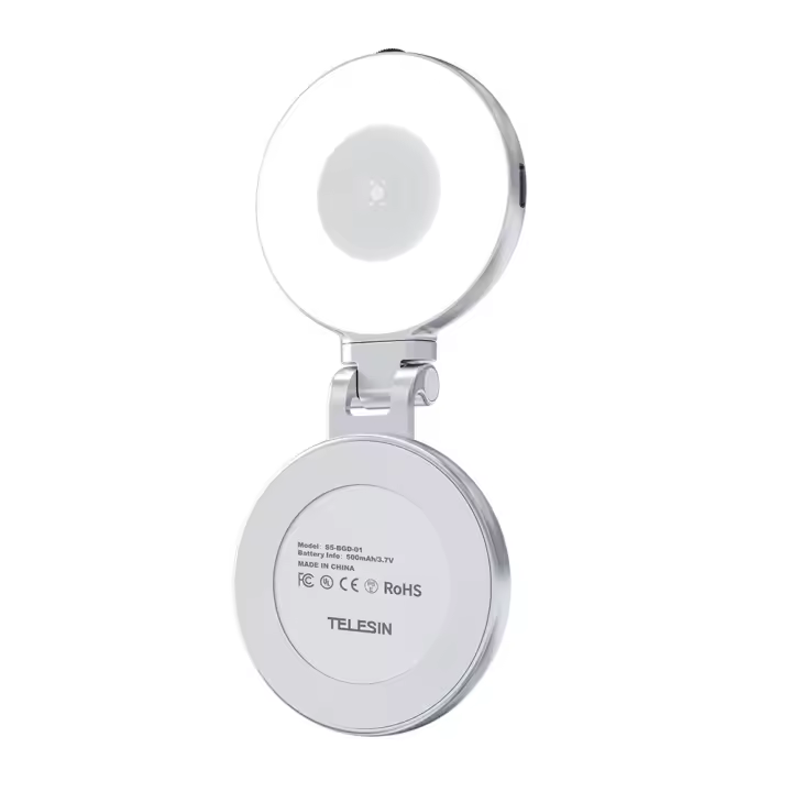 🔥   Anillo Magnético de Luz 3 en 1 para Teléfonos 💡   - Kit de Iluminación Profesional con Espejo de Maquillaje y Soporte Plegable (3 Temperaturas, 500mAh, Tipo-C) - 1
