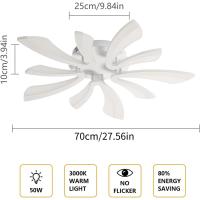 Plafón LED Regulable Control Remoto 48W 5400LM 3000K-6500K Día 70cm Ideal para Sala de Estar, Dormitorio, Comedor, Baño, Pasillo Blanco - details 34