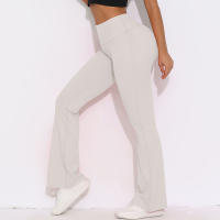 Mallas de Yoga a prueba de sentadillas para mujer, pantalones de Yoga de cintura alta, levantamiento de glúteos, pantalones de tiburón Micro acampanados, pantalones de Yoga ajustados de cintura alta - details 6