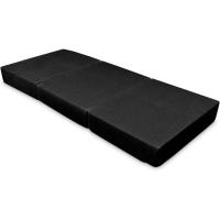 Colchón Plegable para Invitados con Cierre y Asa, Espuma de Gran Densidad y Funda en Tejido Transpirable Gris Oscuro, 90 x 190 - details 3