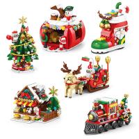 Casa de Pan Dulce de Navidad Carrito de Alce Bloques de Construcción Regalos de Fiesta de Año Nuevo - details 0