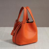 Moda cuero genuino kraft bolsa de almuerzo, bolsa de cubo boca, canasta de comida - details 21